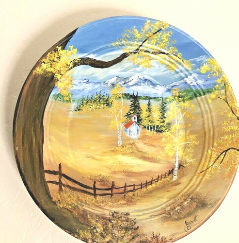Vtg hand painted gold - 12”,